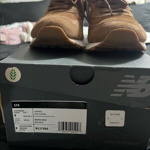 New Balance Brown Sneakers with Suede Upper and Durable Sole